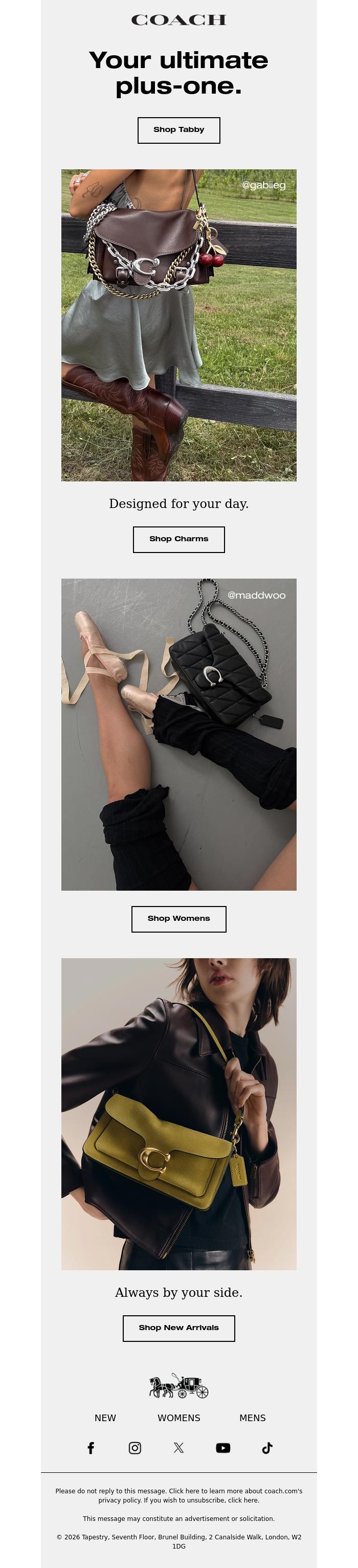 Email Design Inspiration from Coach UK, Meet the New Season