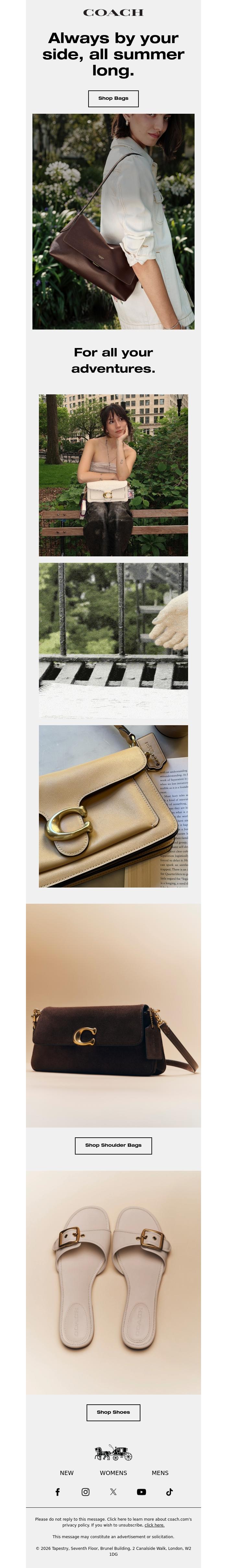 Email Design Inspiration from Coach UK, Just in: our latest and greatest.