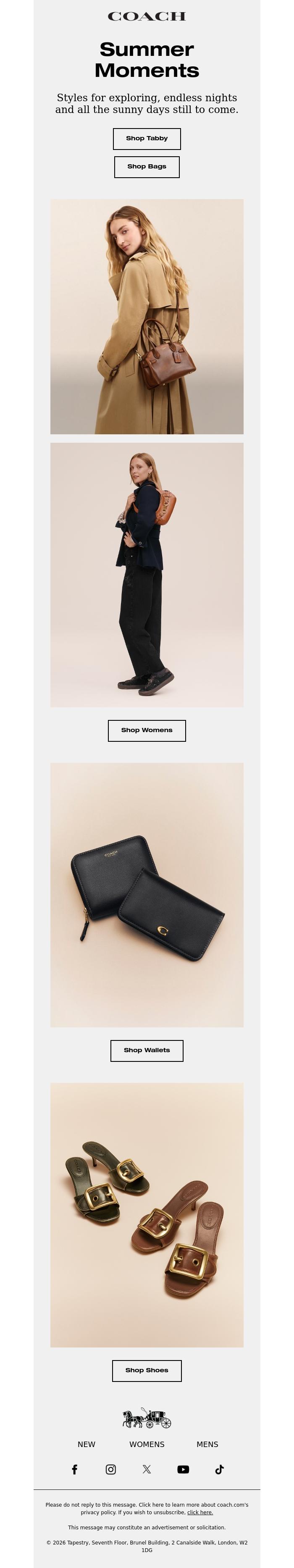 Email Design Inspiration from Coach UK, All-new styles just dropped