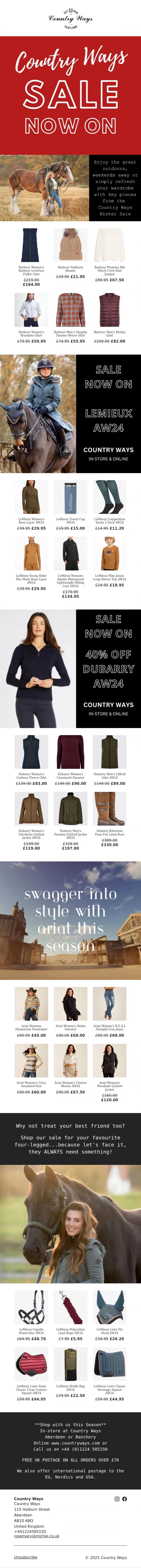 Email Design Inspiration from Country Ways, Sale Now On At Country Ways