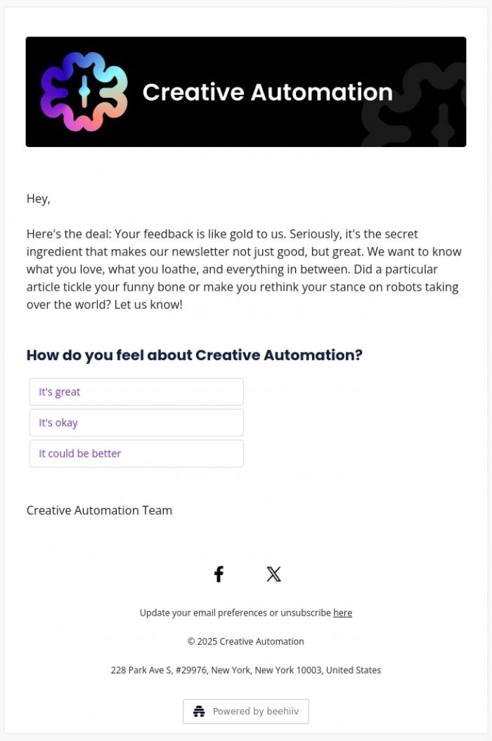 Email Design Inspiration from Creative Automation, Your Thoughts Needed