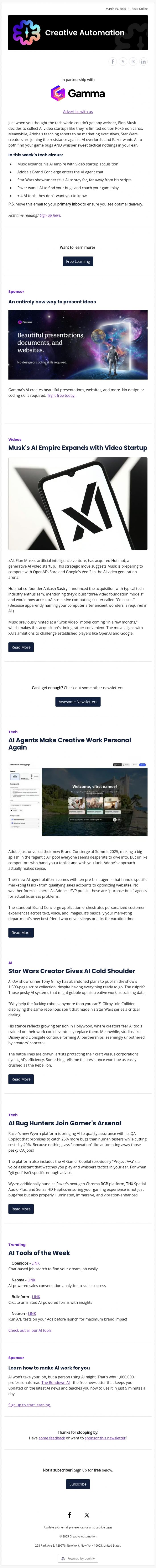 Email Design Inspiration from Creative Automation, Musk's Video AI Play Challenges OpenAI