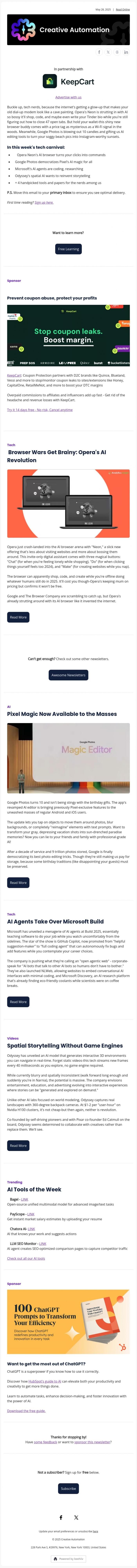 Email Design Inspiration from Creative Automation, Opera's AI Browser: The Future of Web?