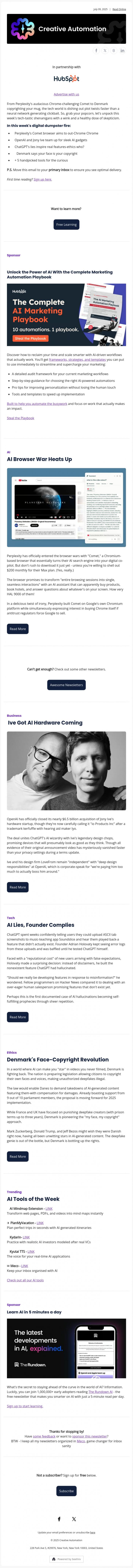 Email Design Inspiration from Creative Automation, AI Browser War: Meet Perplexity's Comet