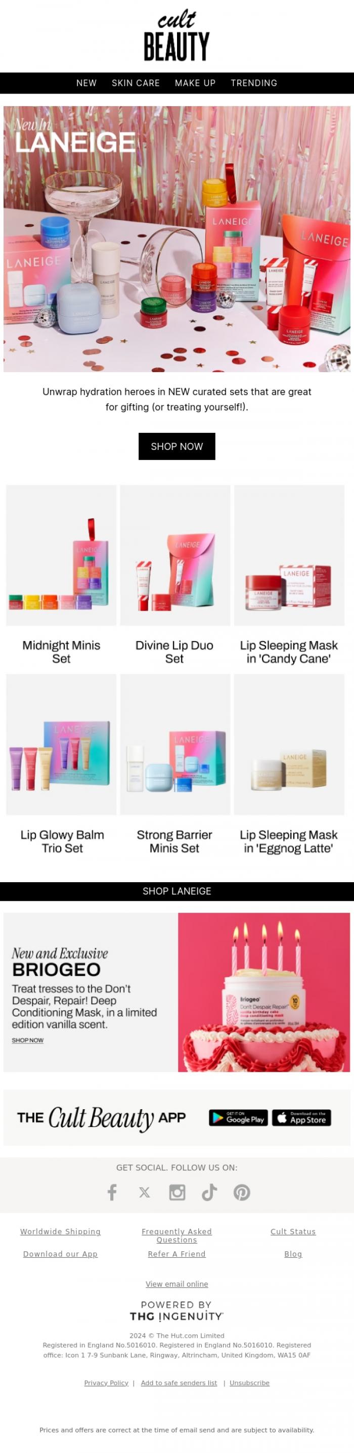 Email Design Inspiration from Cult Beauty, These sets are sure to sell out