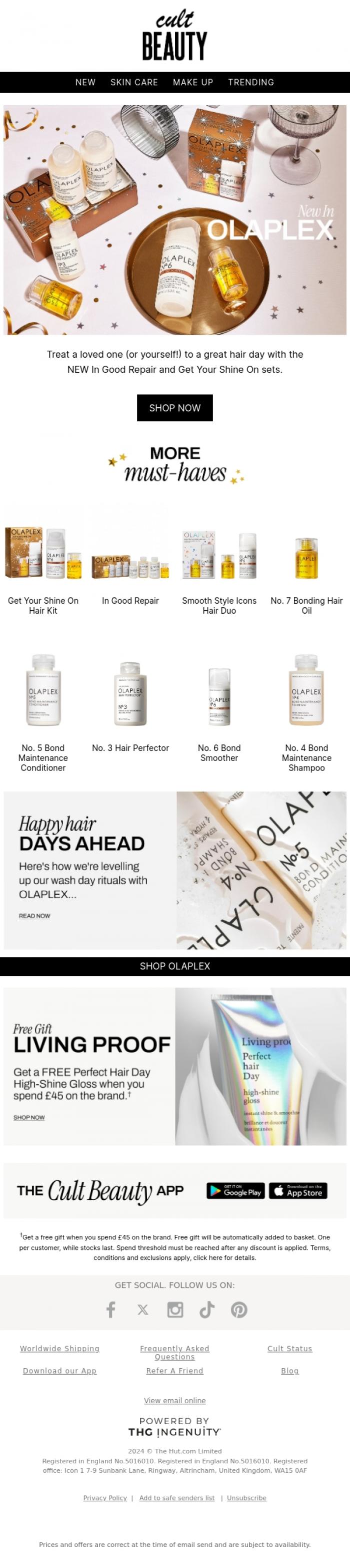 Email Design Inspiration from Cult Beauty, Unlock strong, shiny hair
