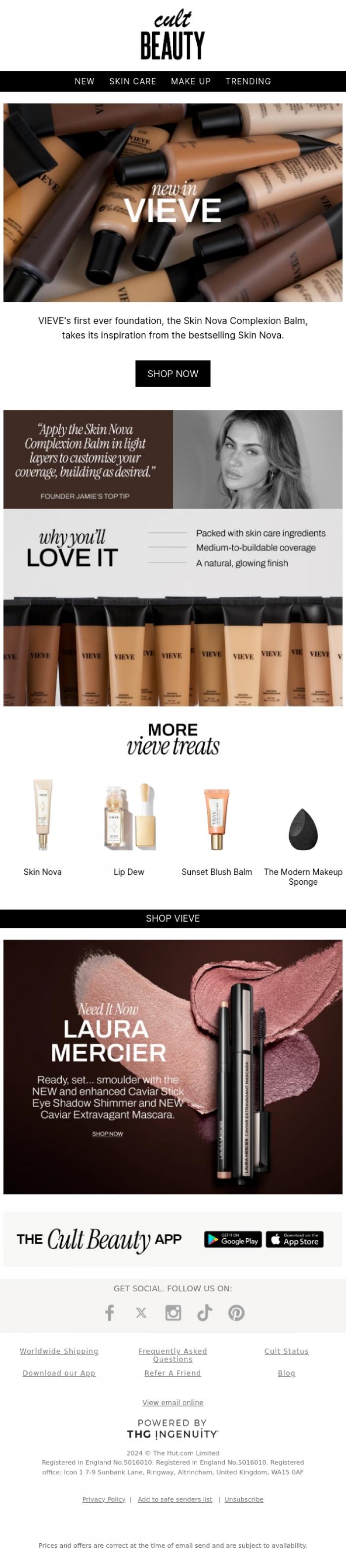 Email Design Inspiration from Cult Beauty, New! Meet VIEVE's first foundation