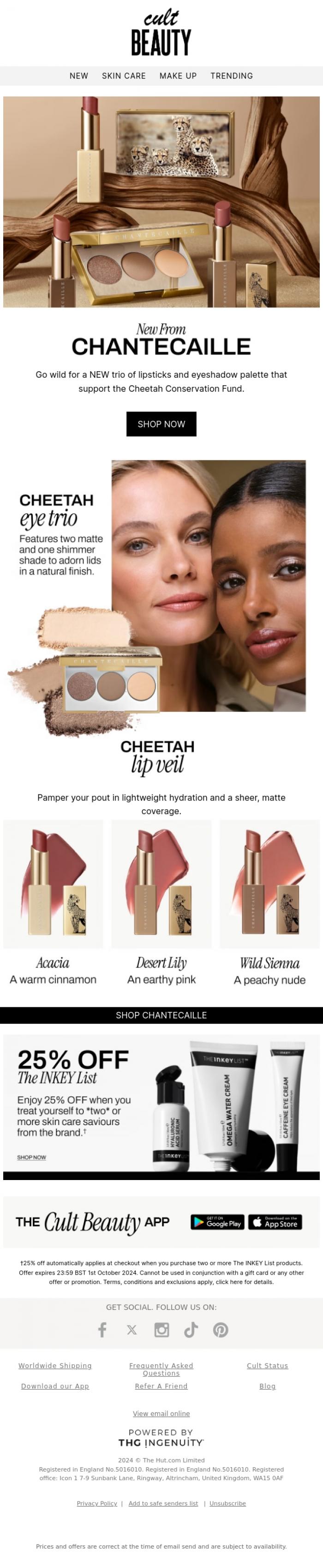 Email Design Inspiration from Cult Beauty, Limited Edition | Chantecaille's NEW collection