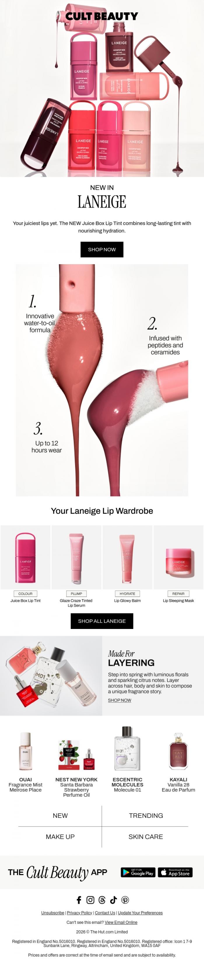 Email Design Inspiration from Cult Beauty, Your juiciest lips yet 💋