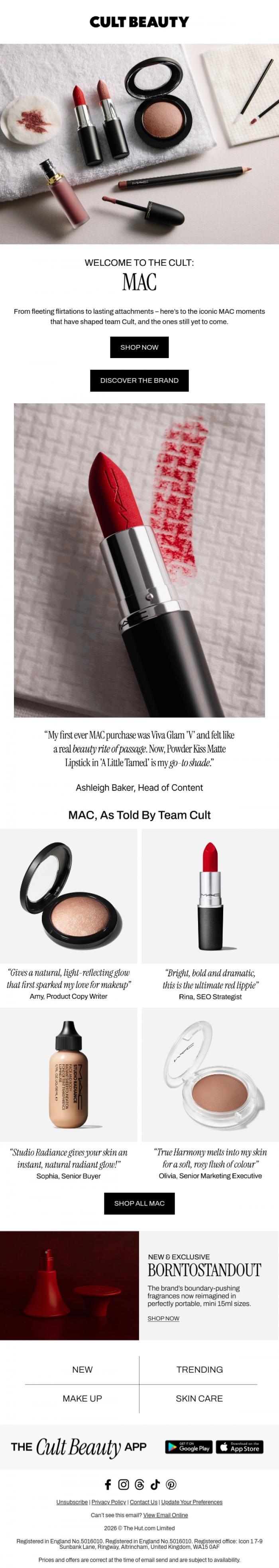 Email Design Inspiration from Cult Beauty, The brand that shaped our makeup bags