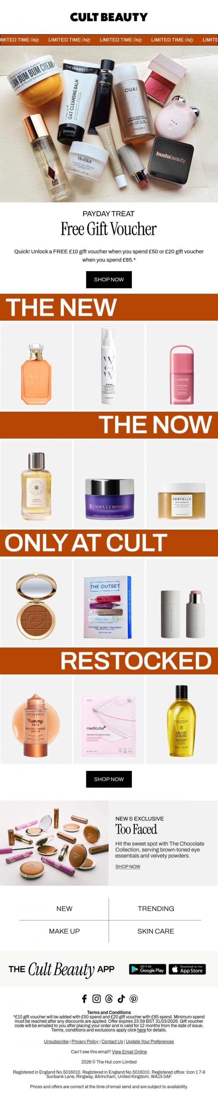 Email Design Inspiration from Cult Beauty, Payday browsing?