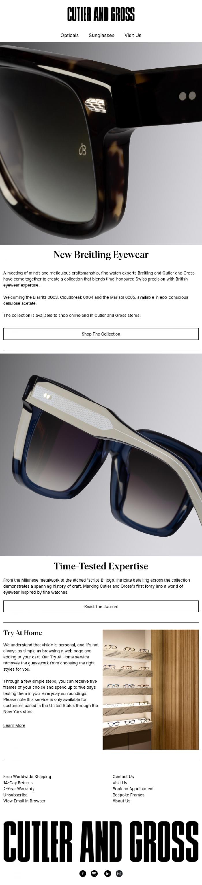 Email Design Inspiration from Cutler and Gross, Our Collaboration With Breitling