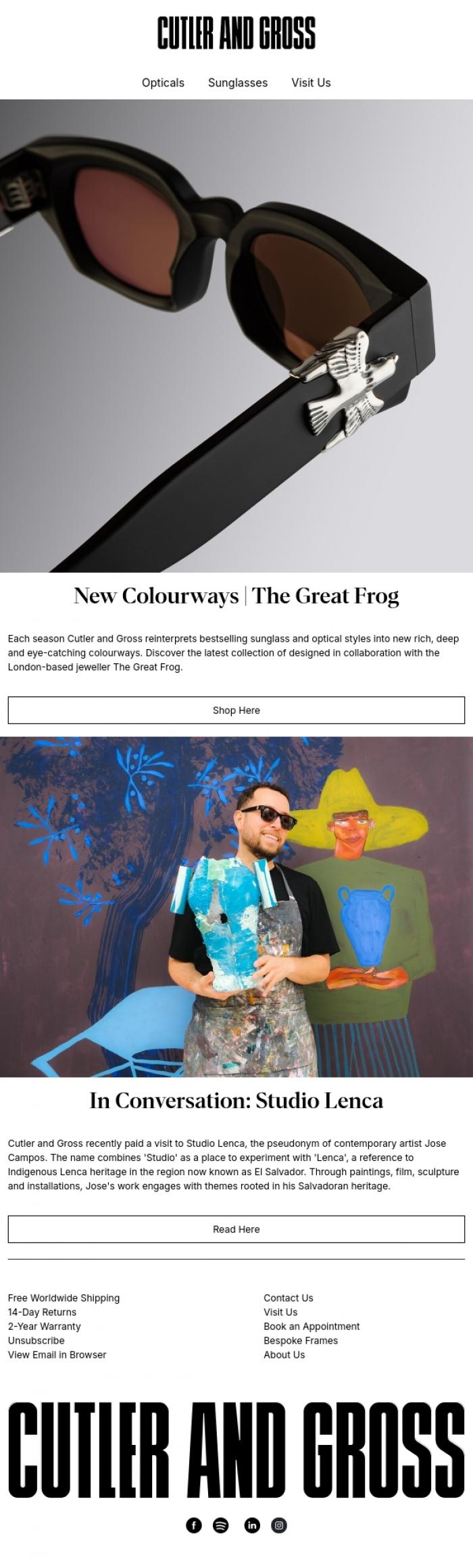 Email Design Inspiration from Cutler and Gross, New Colourways | The Great Frog