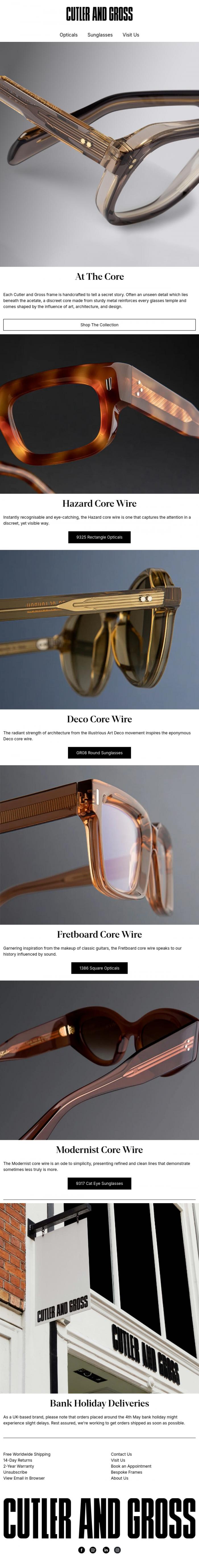 Email Design Inspiration from Cutler and Gross, The Foundations | Core Wire