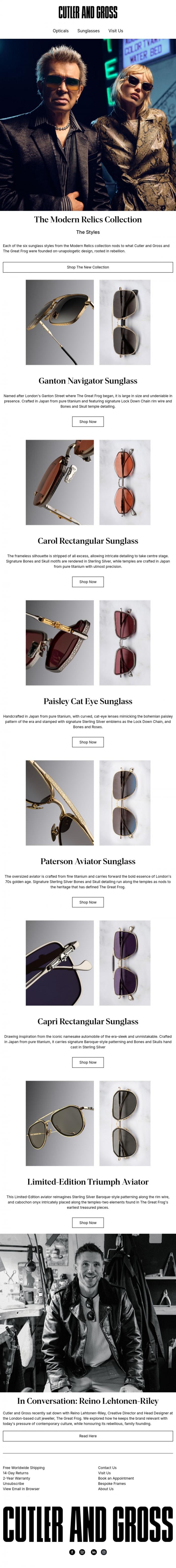 Email Design Inspiration from Cutler and Gross, The Great Frog | The Styles