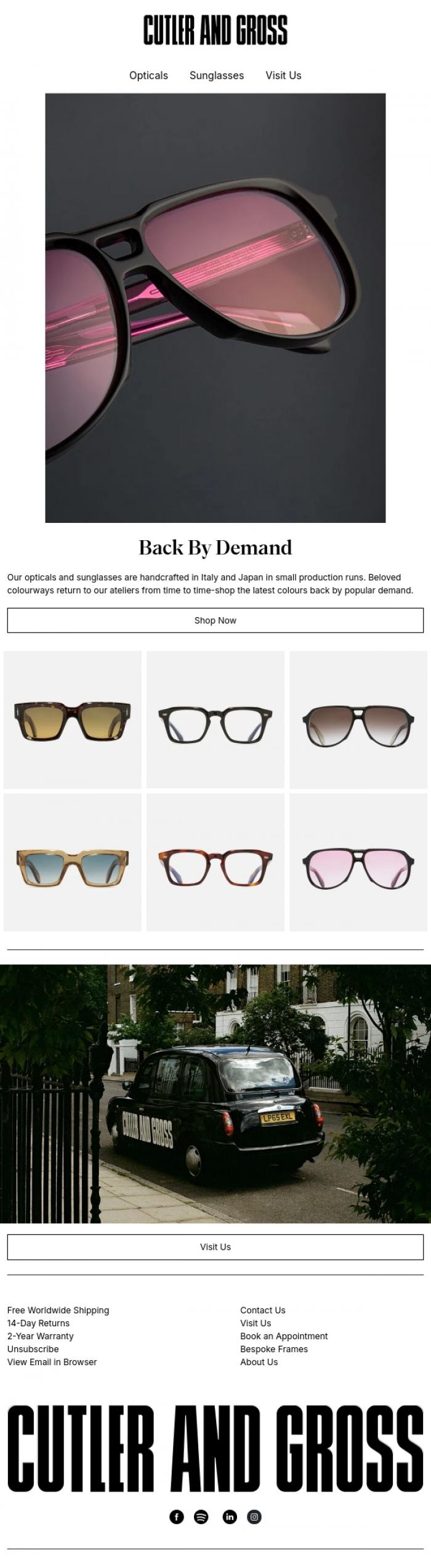 Email Design Inspiration from Cutler and Gross, Beloved Styles Are Back