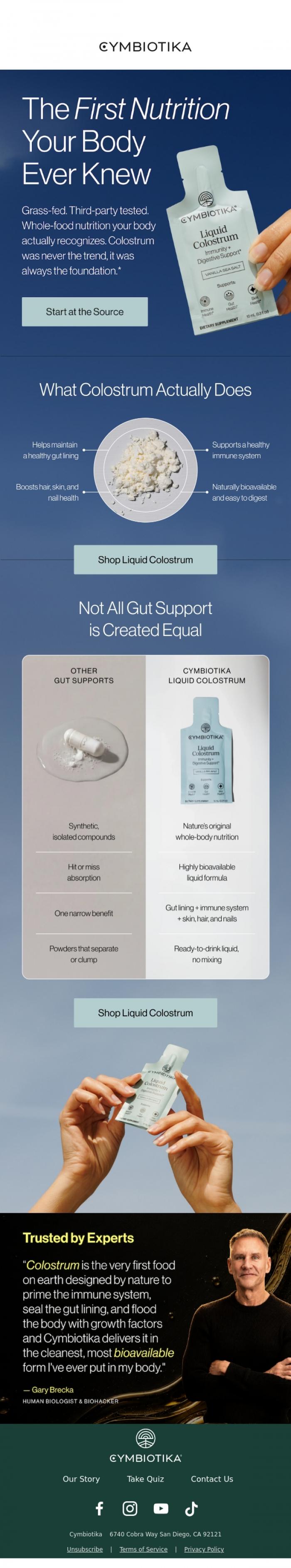 Email Design Inspiration from Cymbiotika, Nature's first food 🥛