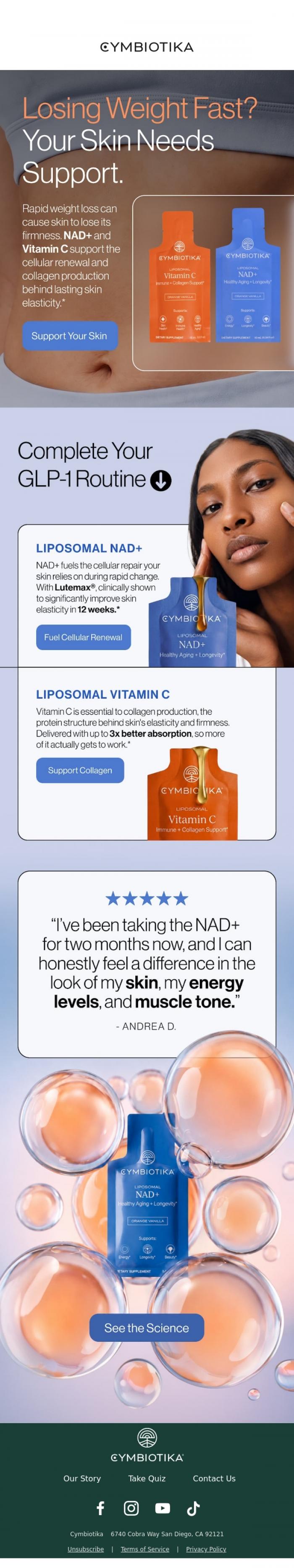 Email Design Inspiration from Cymbiotika, Taking a GLP-1?