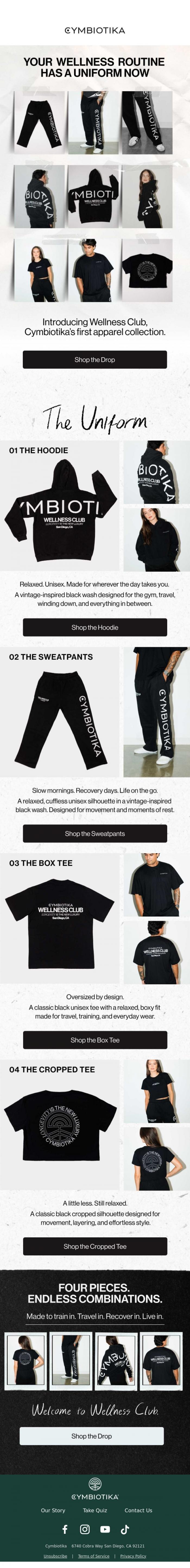 Email Design Inspiration from Cymbiotika, Introducing Wellness Club 🖤