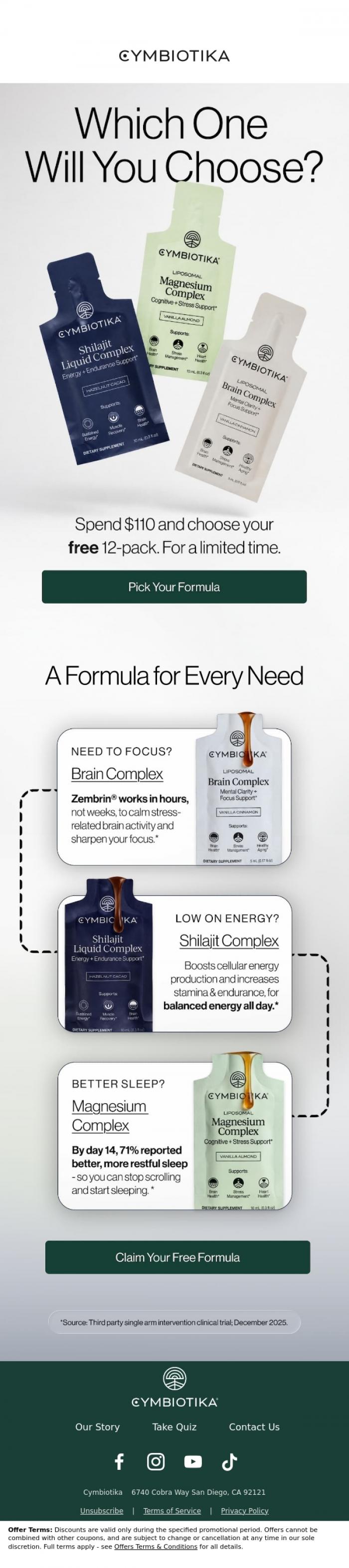 Email Design Inspiration from Cymbiotika, Don't leave your free formula behind