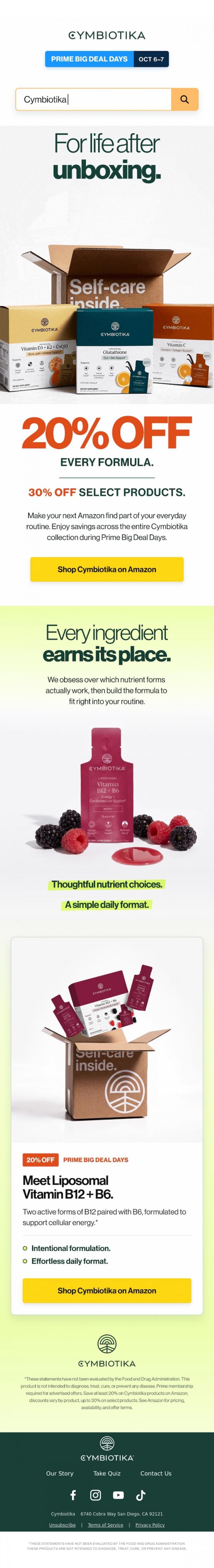 Email Design Inspiration from Cymbiotika, Good find. Up to 30% off on Amazon.