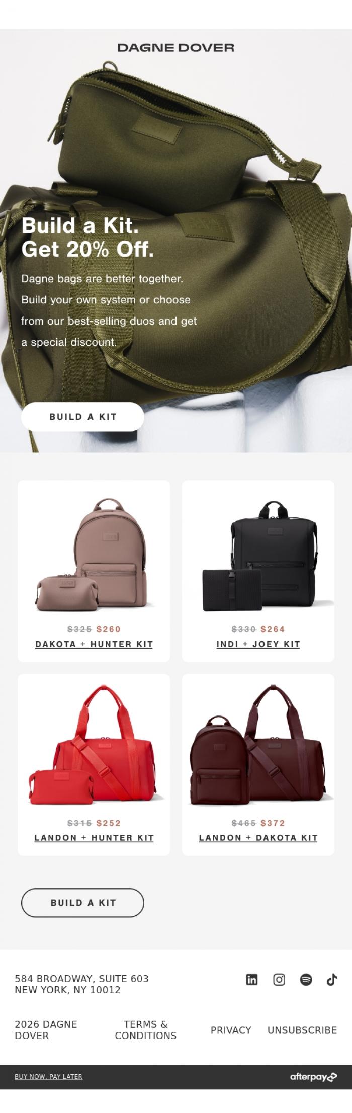 Email Design Inspiration from DAGNE DOVER, ALWAYS 20% OFF.