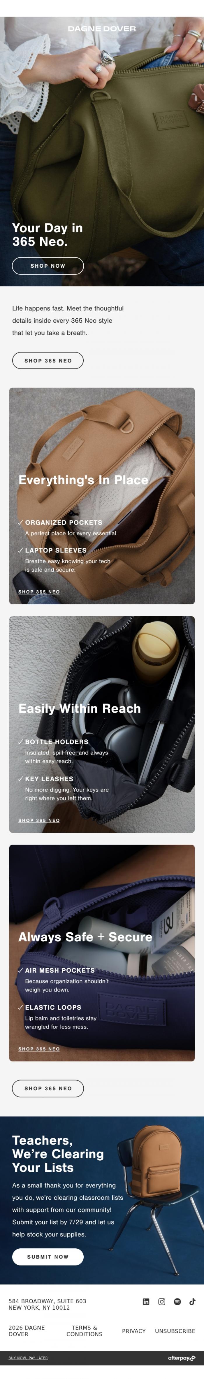 Email Design Inspiration from DAGNE DOVER, INSIDE 365 NEO.