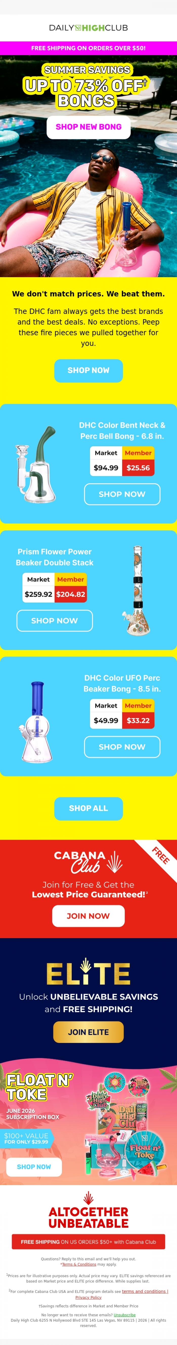 Email Design Inspiration from Daily High Club, bongs that beat every price&zwj; 🔥