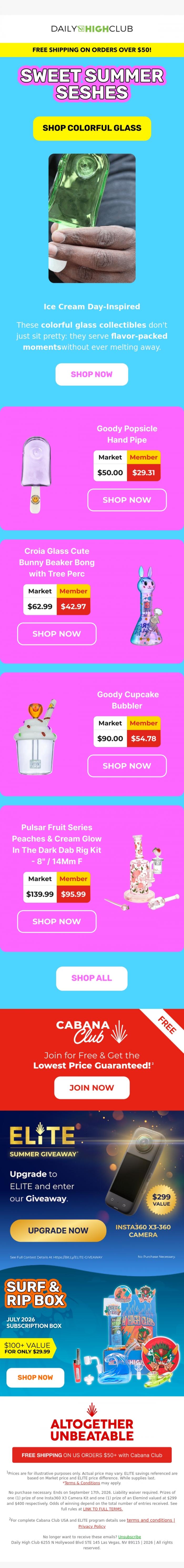 Email Design Inspiration from Daily High Club, less stress, more sprinkles.