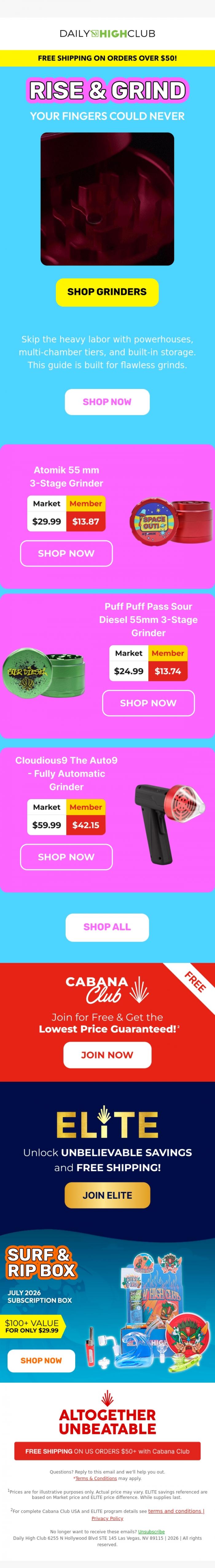 Email Design Inspiration from Daily High Club, your fingers will thank u.