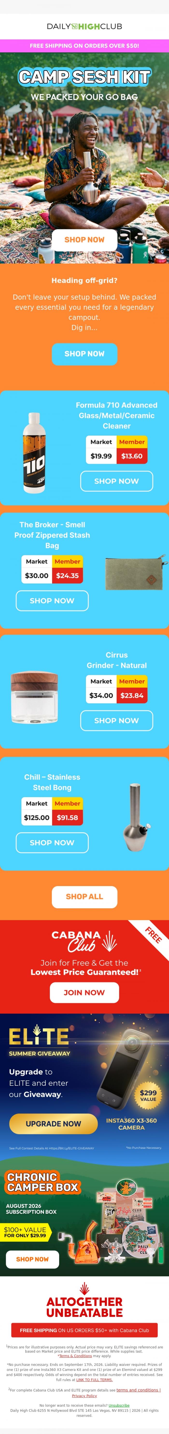 Email Design Inspiration from Daily High Club, 🪵 your camp sesh survival kit