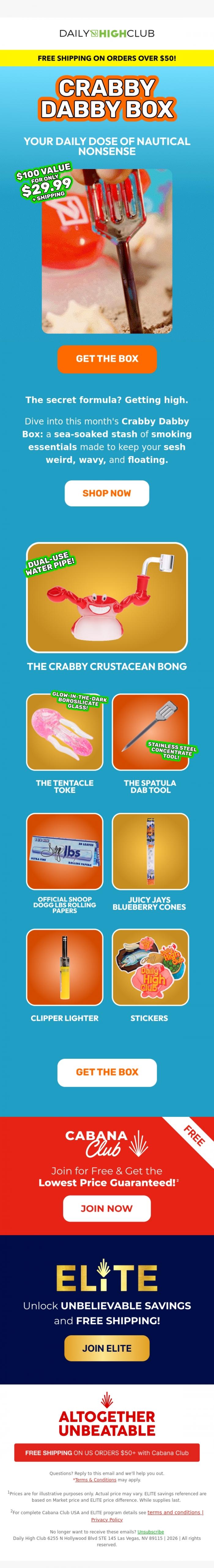 Email Design Inspiration from Daily High Club, are you ready, kids? 🦀💨