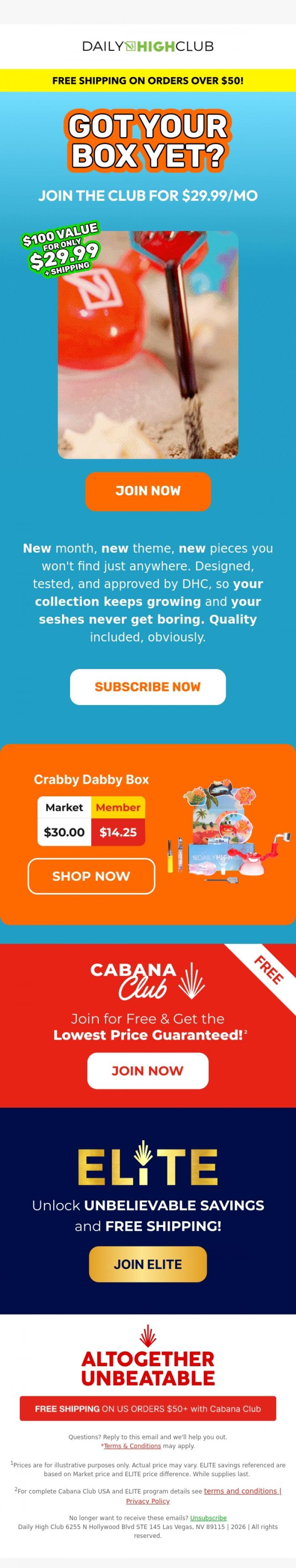 Email Design Inspiration from Daily High Club, 🎁 new & unique pieces every month?