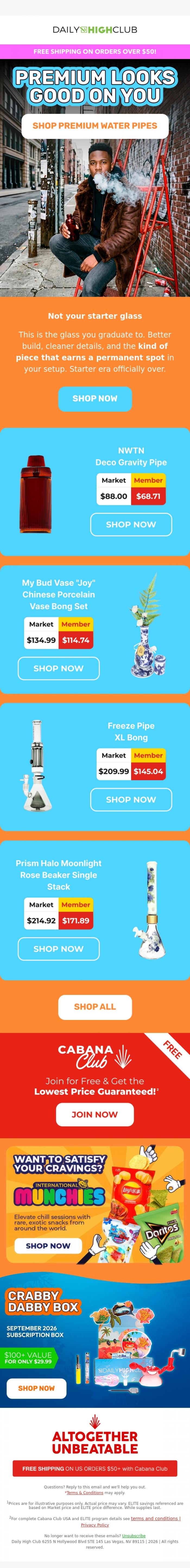 Email Design Inspiration from Daily High Club, okayyy, fancy glass