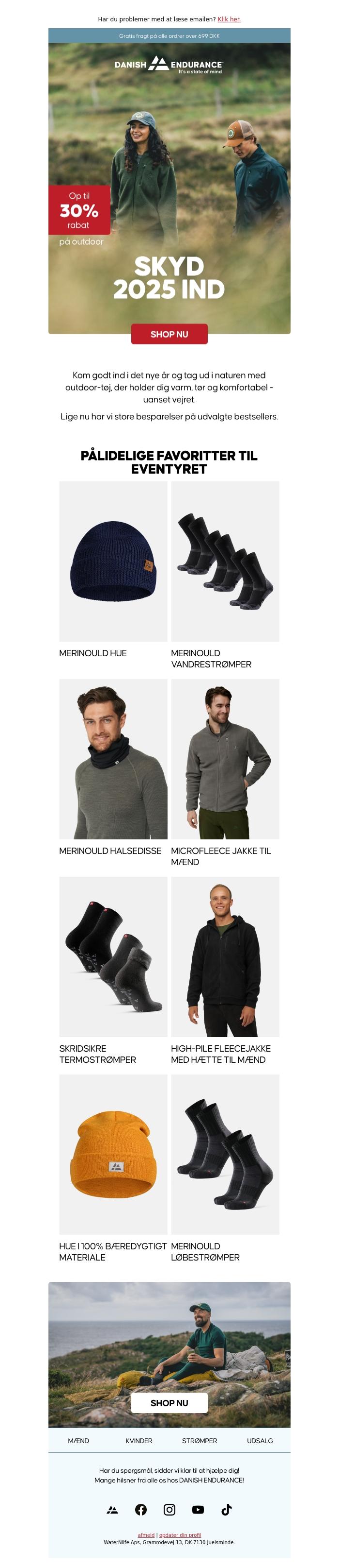 Email Design Inspiration from Danish Endurance, Eventyrligt gode tilbud: Spar op til 30%!