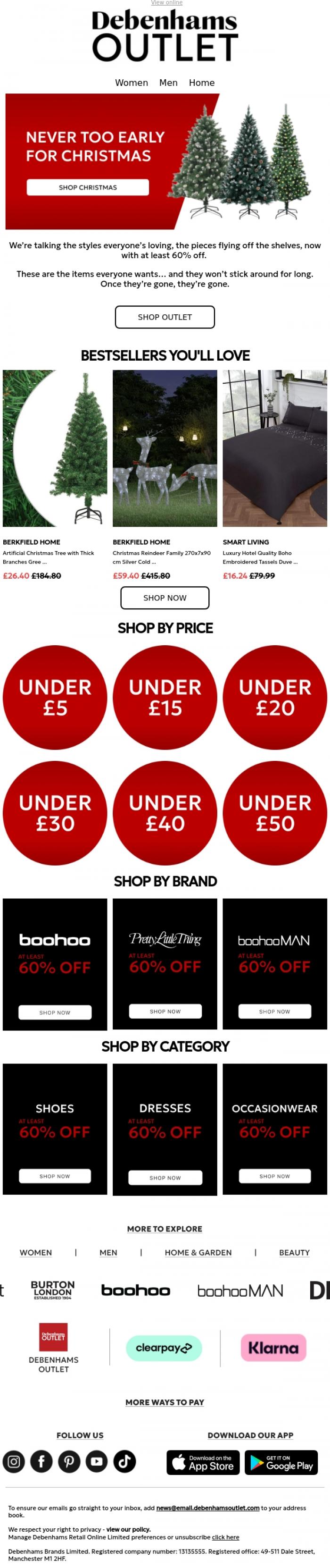 Email Design Inspiration from Debenhams Outlet, 🔥 Hey, This Week's Top Outlet Deals