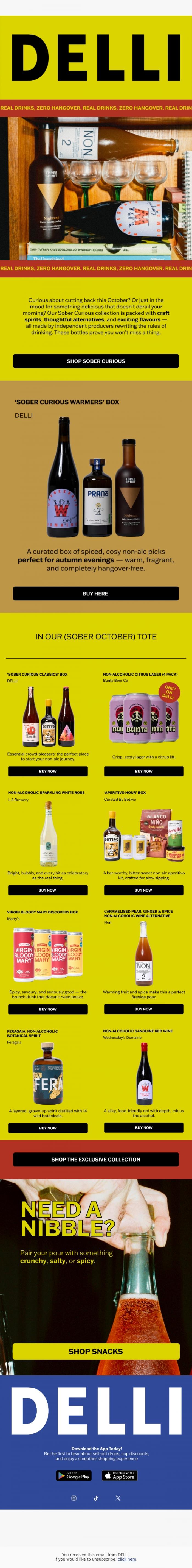 Email Design Inspiration from DELLI, DELLI Trends: Sober October? Let's GO!