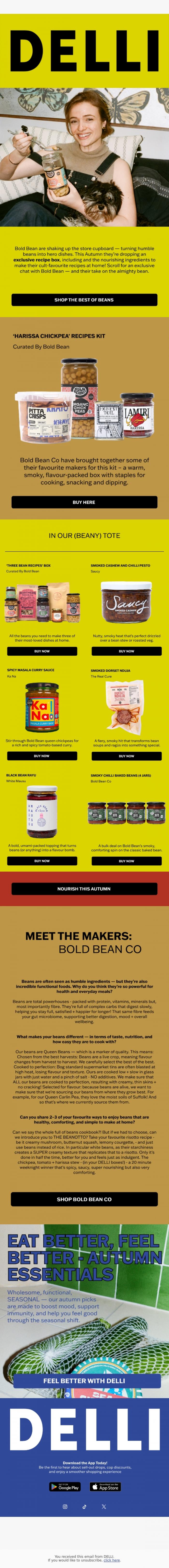 Email Design Inspiration from DELLI, DELLI Friends: Beans, But Better With Bold Bean Co.