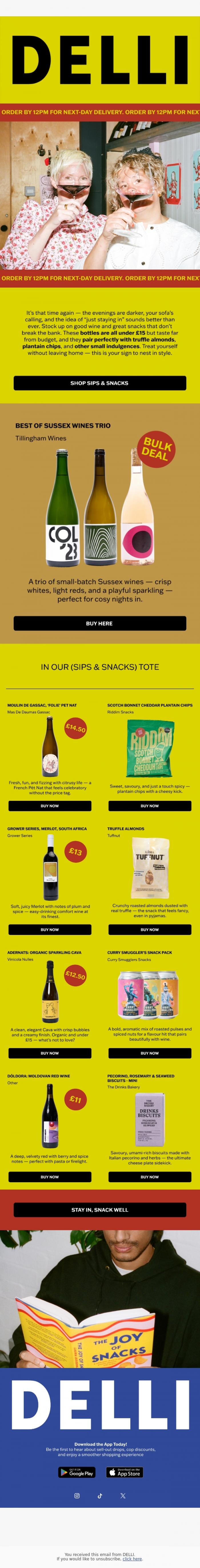 Email Design Inspiration from DELLI, DELLI Digest: Your &pound;15 Mid-Month Comfort Kit