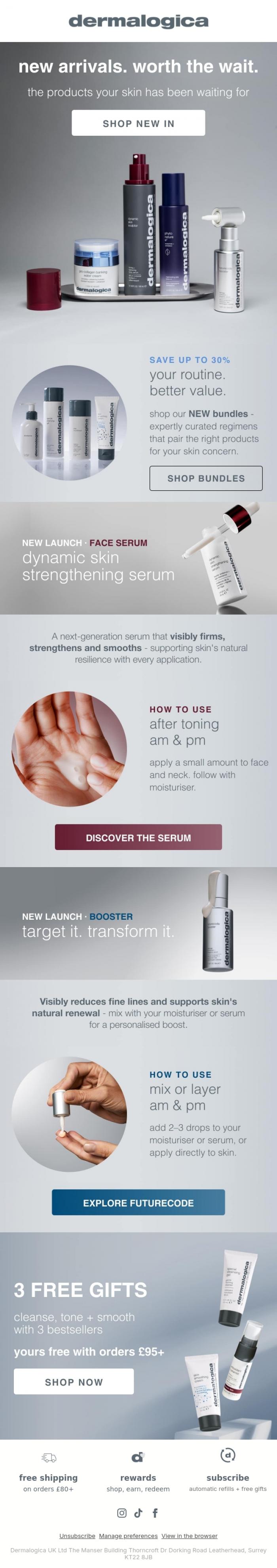 Email Design Inspiration from Dermalogica UK, New Arrivals Are Here