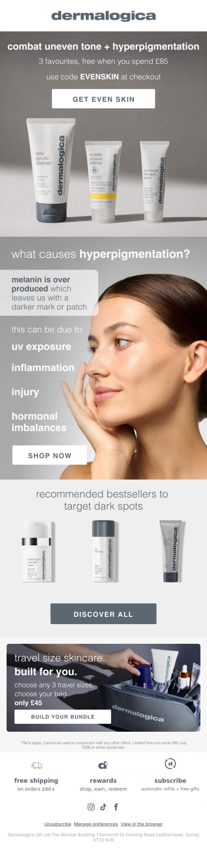 Email Design Inspiration from Dermalogica UK, Hyperpigmentation? We've got you.
