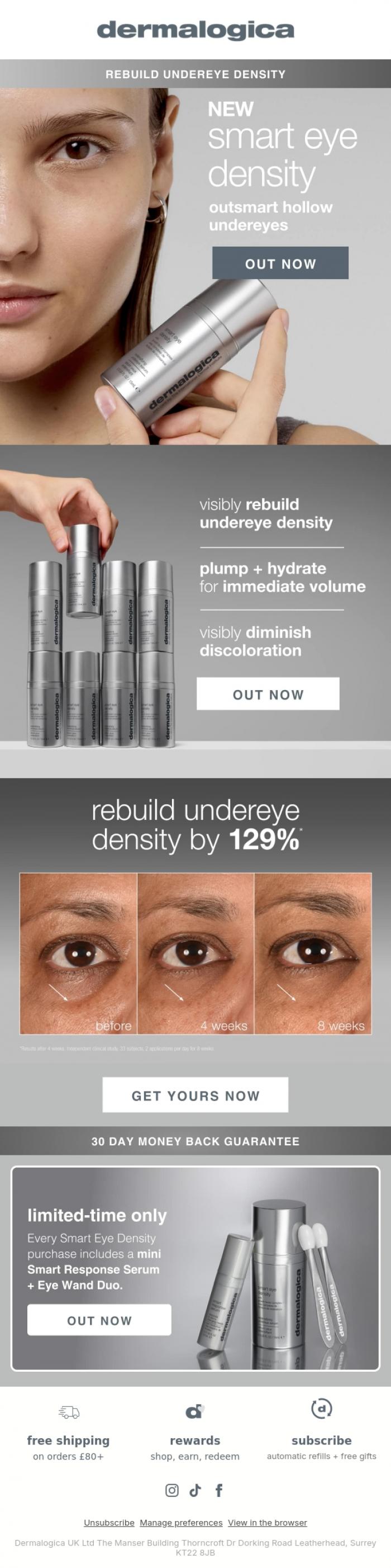 Email Design Inspiration from Dermalogica UK, NEW Smart Eye Density