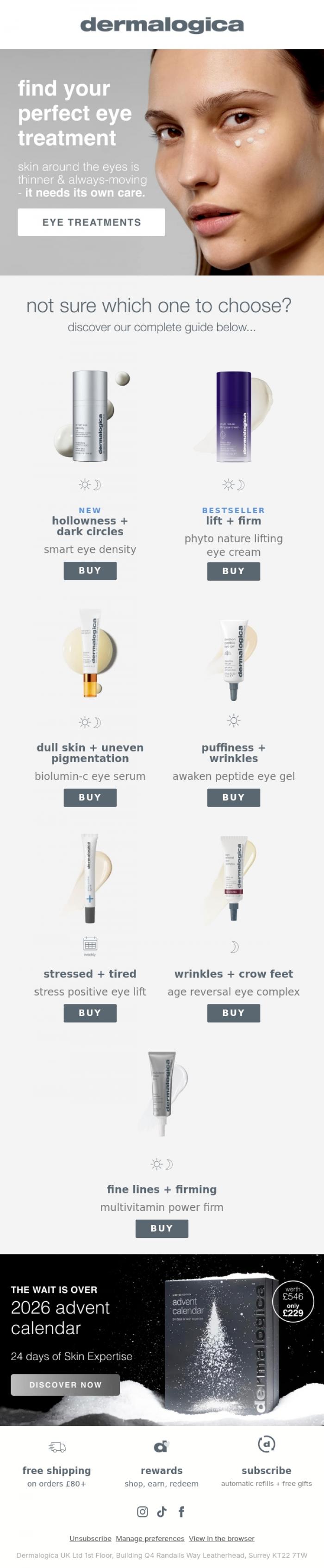 Email Design Inspiration from Dermalogica UK, Which one will you choose?