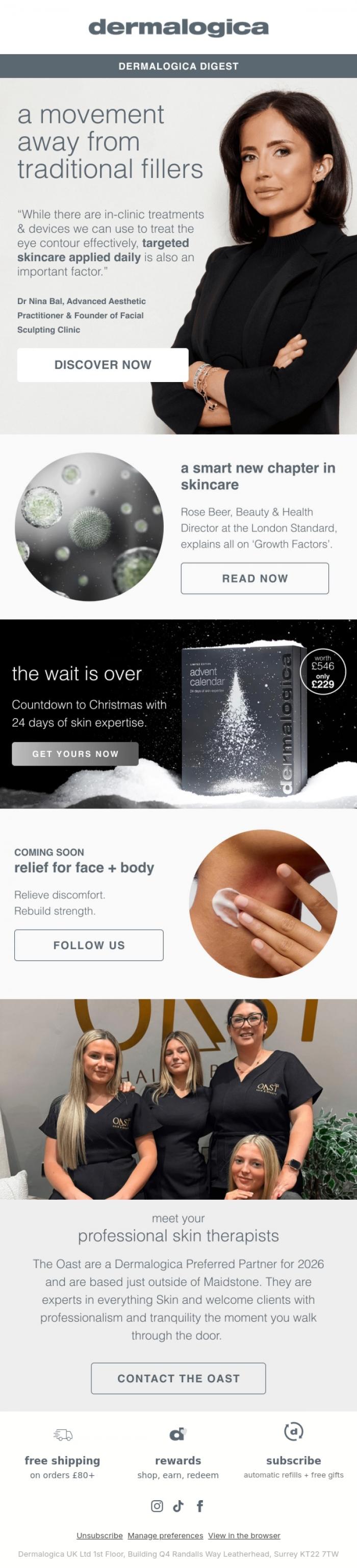 Email Design Inspiration from Dermalogica UK, Dermalogica Digest