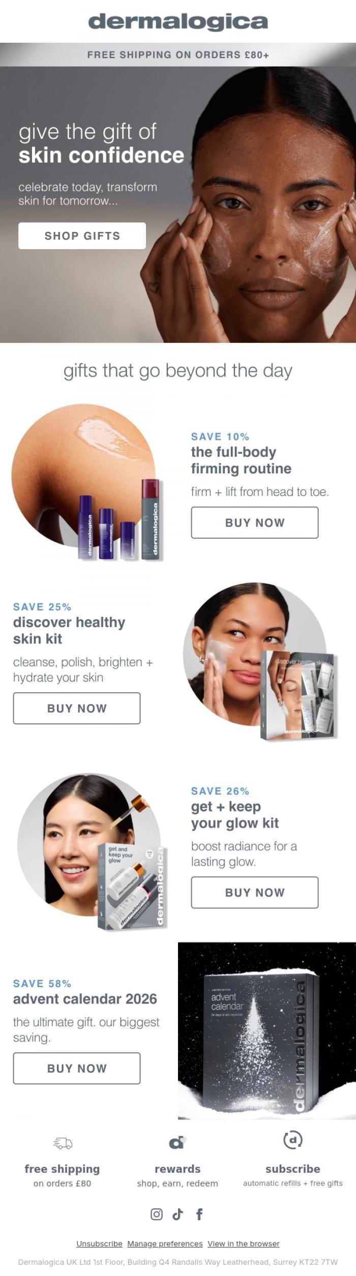 Email Design Inspiration from Dermalogica UK, Need a gift? We've got you.