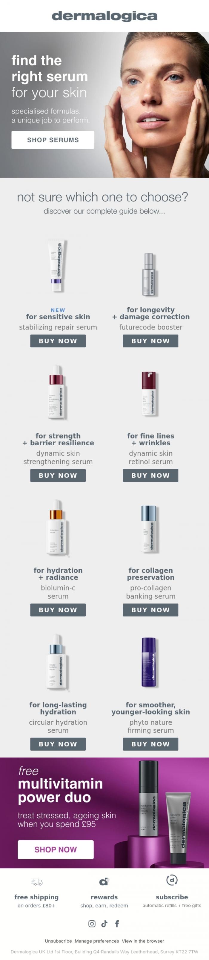 Email Design Inspiration from Dermalogica UK, Find your perfect-match ✨