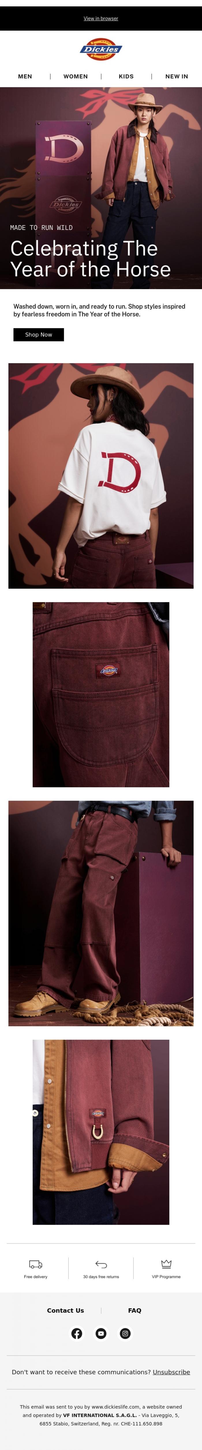 Email Design Inspiration from Dickies, Our limited-edition collection for Year of the Horse is here
