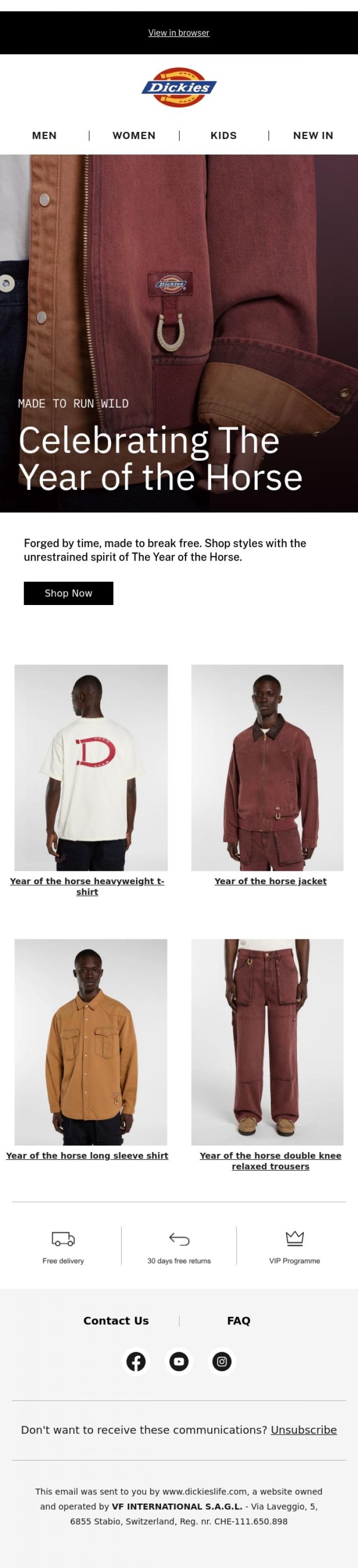 Email Design Inspiration from Dickies, Explore our capsule collection dedicated to The Year of the Horse