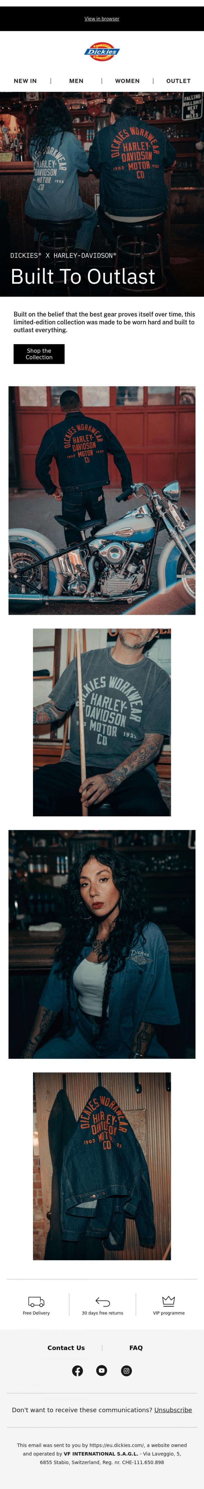 Email Design Inspiration from Dickies, Dickies x Harley-Davidson