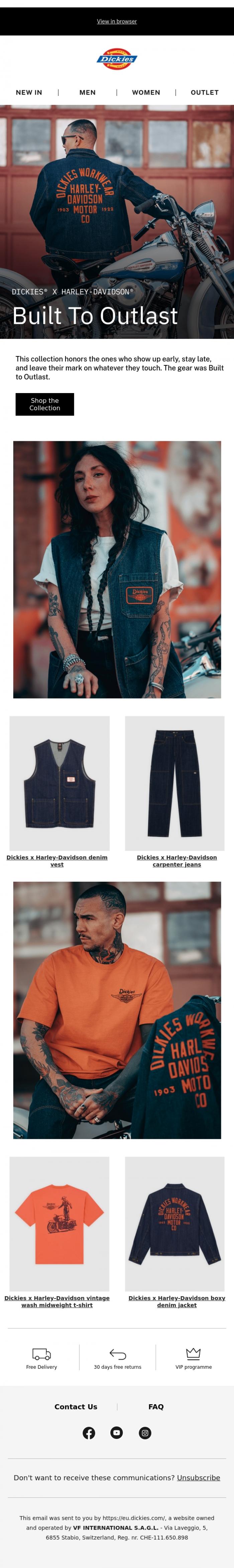 Email Design Inspiration from Dickies, Gear that won't quit